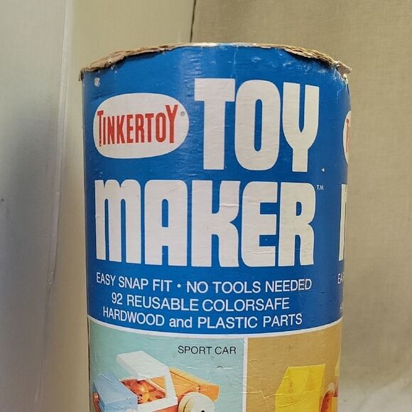 TinkerToy Toy Maker Easy Snap Reusable Wood Plastic No 444 - Picture 4 of 10